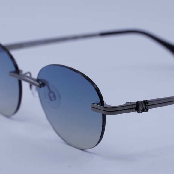 Palm Angels PERI10H CRYSTAL 1007 Sunglasses Gunmetal Oval Frame, Blue Lenses - Picture 4 of 10